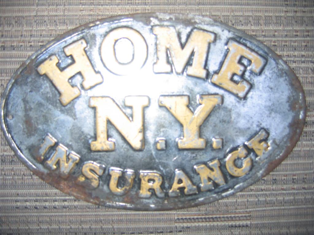 Home Insurance Company, New York, New York. Tin.