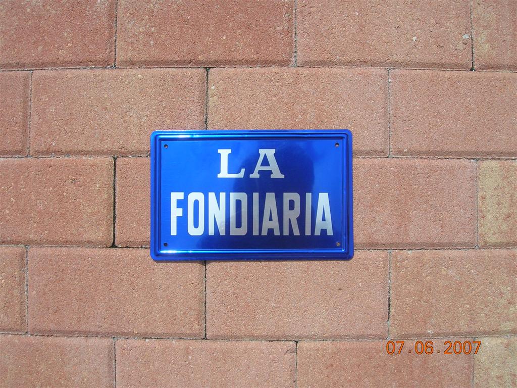 La Fondiaria Fire Mark. Italian. Aluminum, Silve