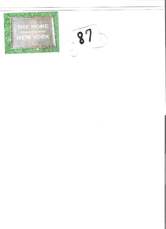 The Home Insurance Company. New York. Tin Sign.