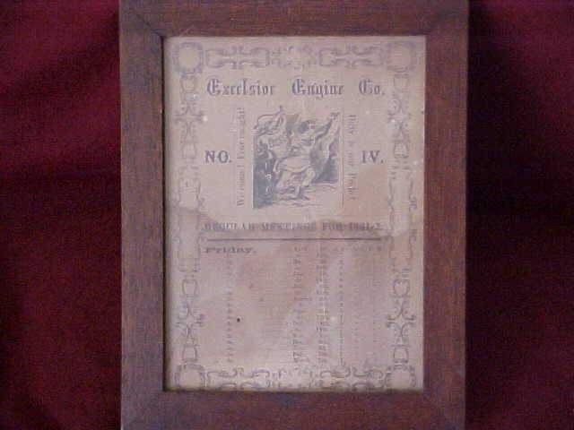 List of Regular Meeting of the Excelsior Engine Co