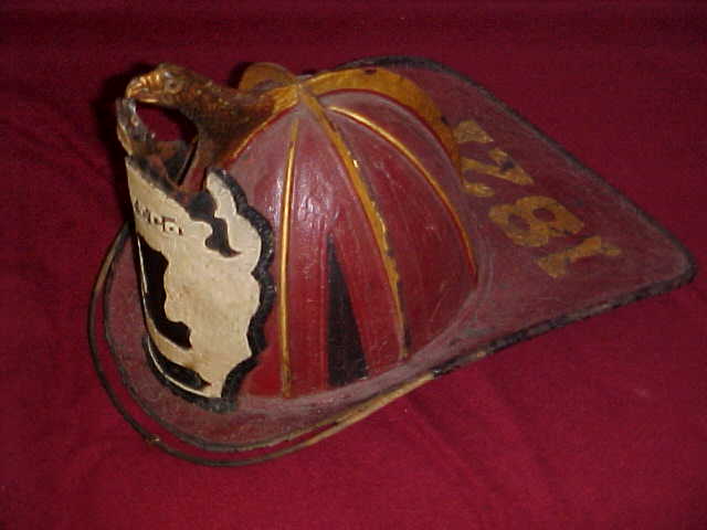 Firemen Helmet. All red with white #1 shield. Po