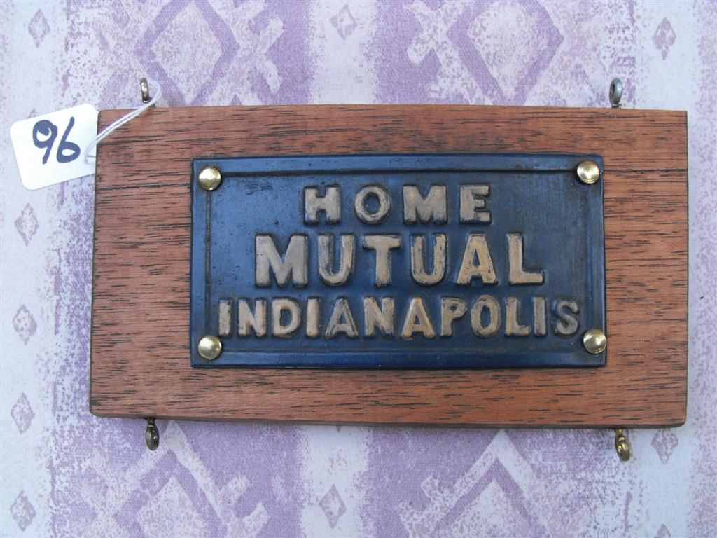 Home Mutual Indianapolis. Tin. Rectangular. Rep