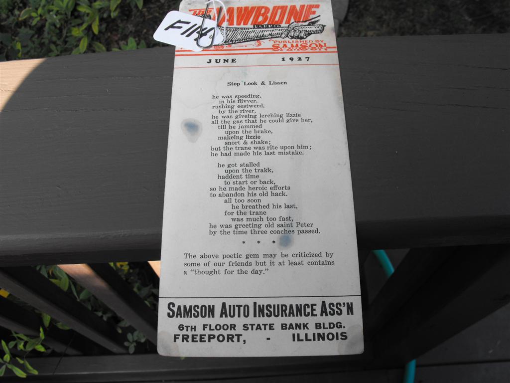 Ink Blotter. The Jawbone. June 1927.