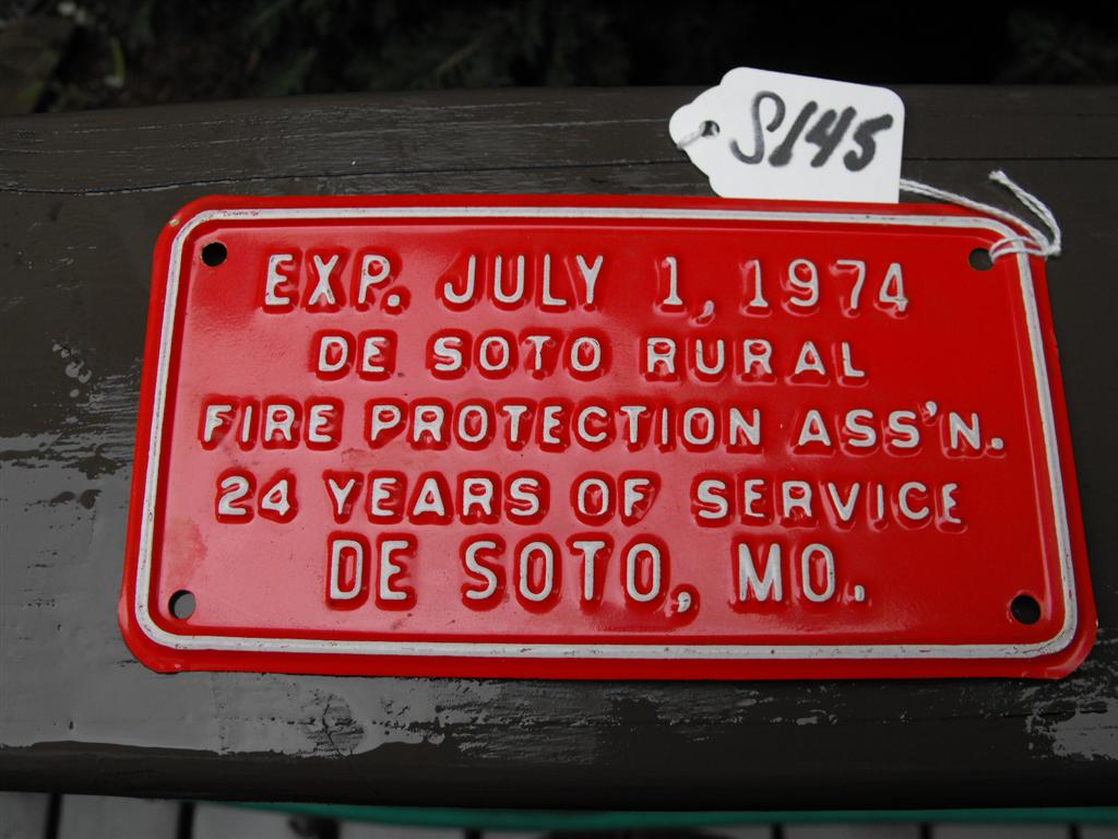 De Soto Rural Fire. 24 years of service. De Soto