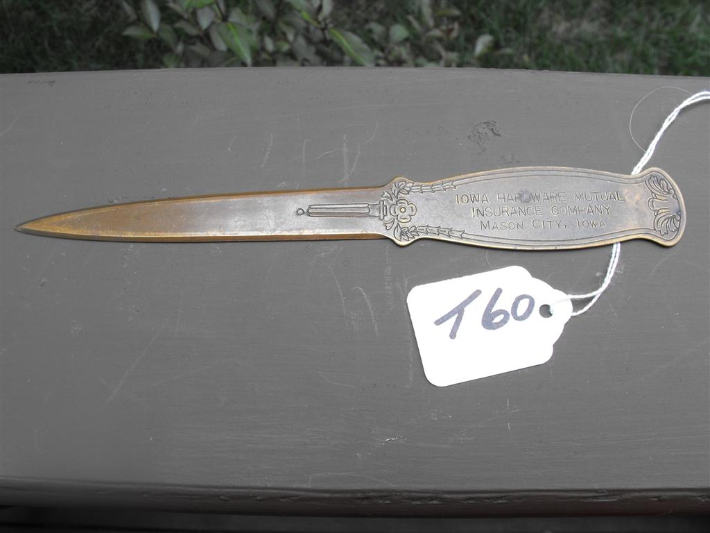 Advertising Letter Opener. Iowa Hardware Mutual I