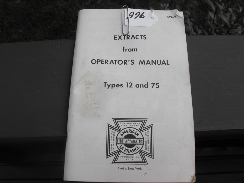 Amercan La France Fire Aparatus. Extracts from Op