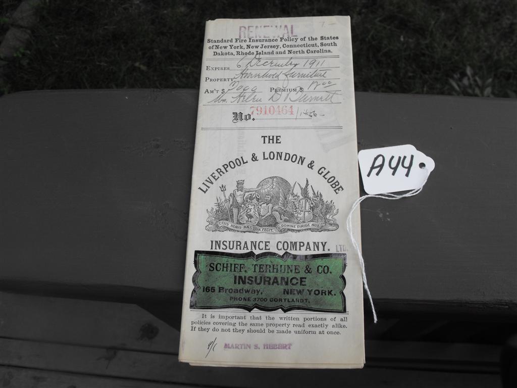 Liverpool & London & Globe Insurance Company Polic