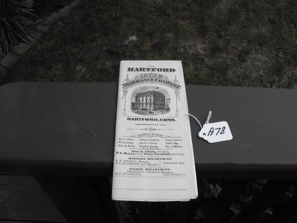 Hartford Fire Insurance Policy. August 27, 1887 t