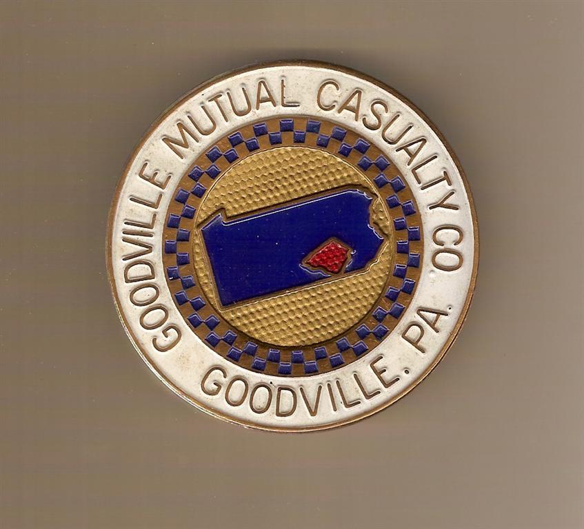3 inch grill or tag emblem for Goodville Mutual Ca