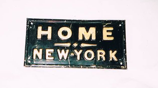 Home Ins. Co. New York, Fire Mark, Tin, 6 3/8x 3 1
