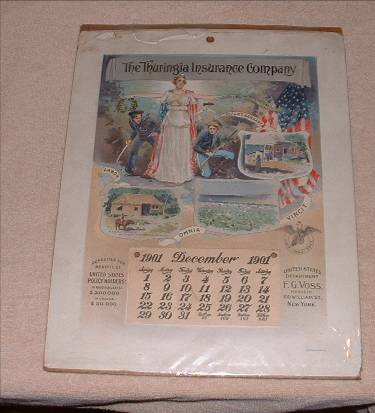 Thuringa Insurance Company 1901 Calendar. Erfurt,
