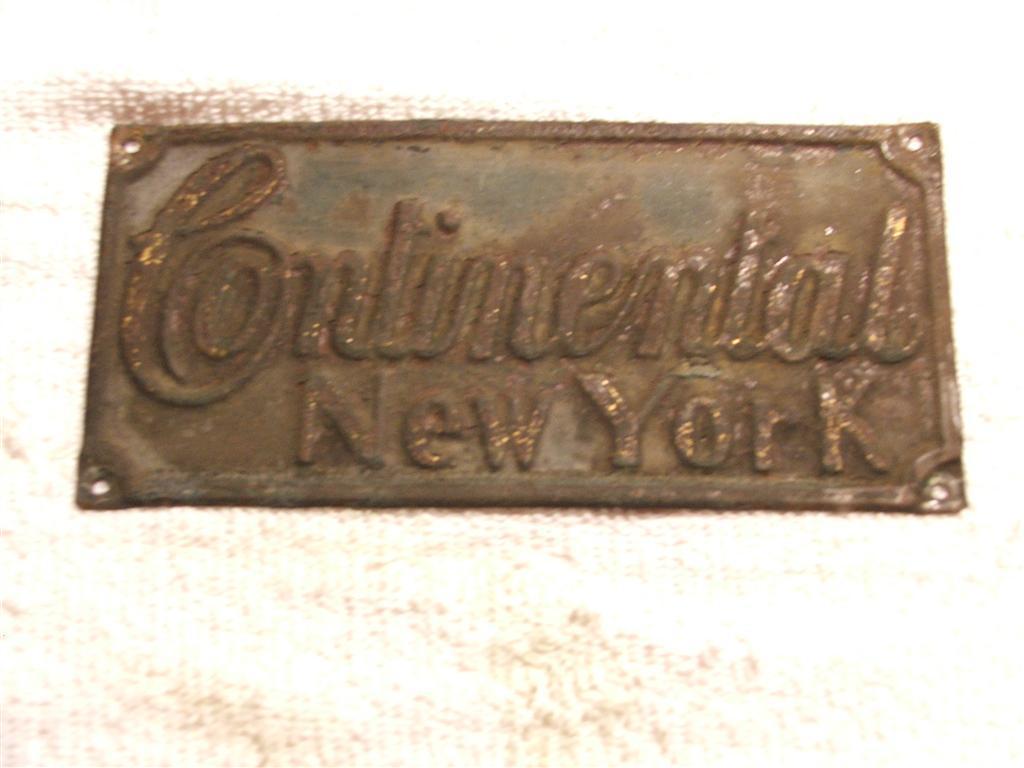 Continental of New York Firemark. 7" x 3.25" press