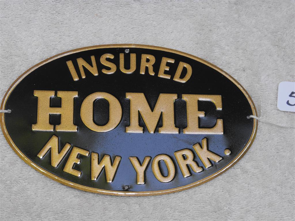 Home Insurance Company. New York, New York. Tin.