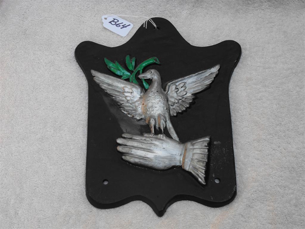 Reproduction Fire Mark or Sign. Silver Eagle on S