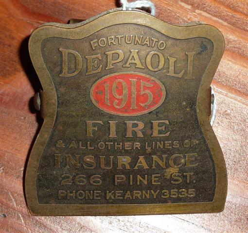 Document/Paper Clip. Depaoli Fire Insurance. Phi