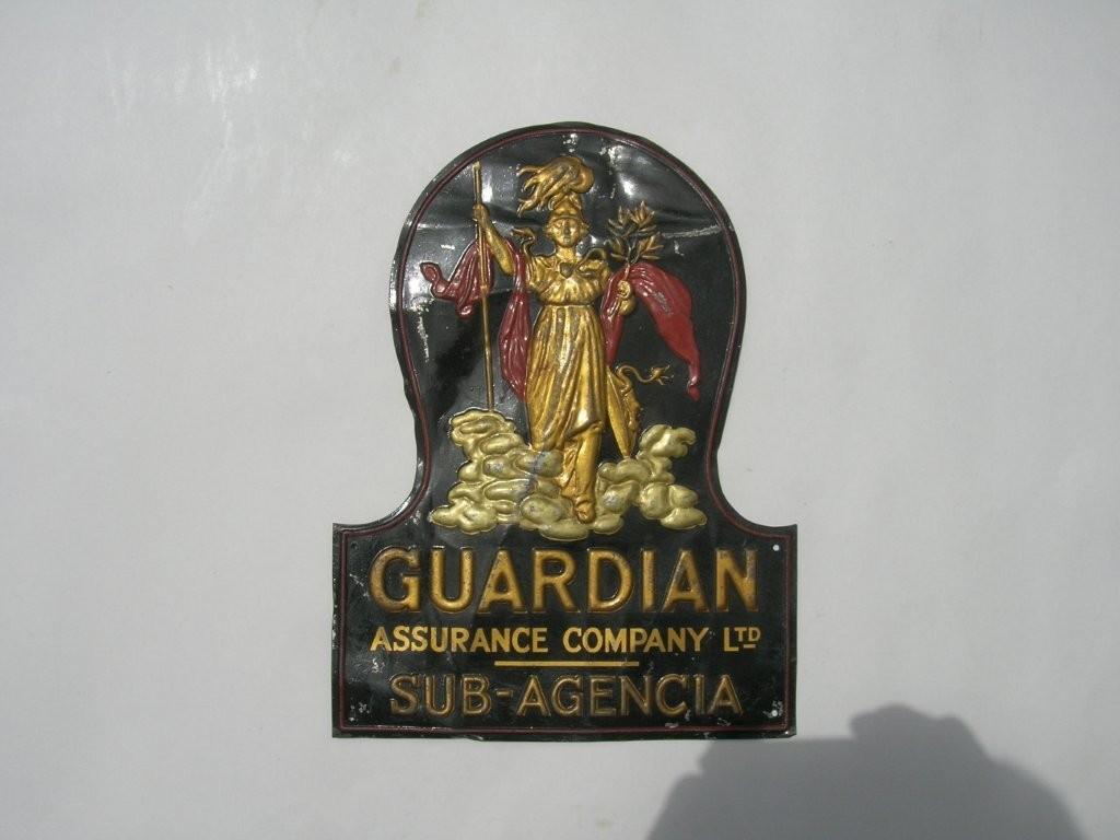 Guardian Assurance Company, London. Tin mark in o