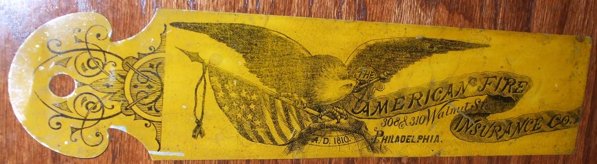 American Fire Insurance, Philadelphia. Ledger Mar