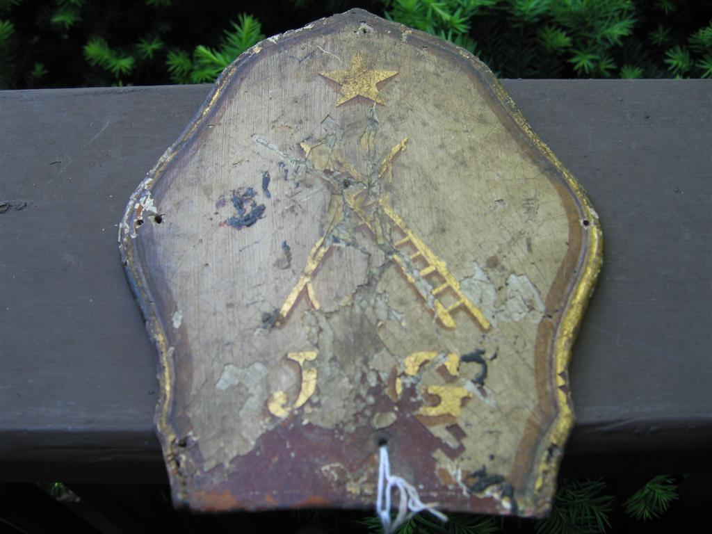 Helmet Shield. Star, Hook and Ladder and J. G. on