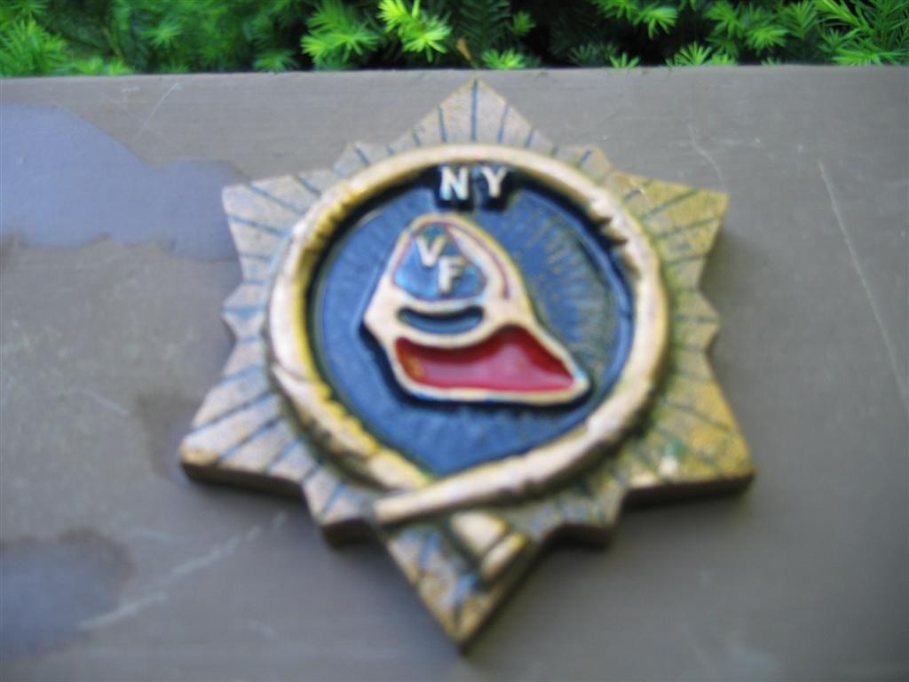 Heavy Metal Paperweight. NY and Fire Helmet with