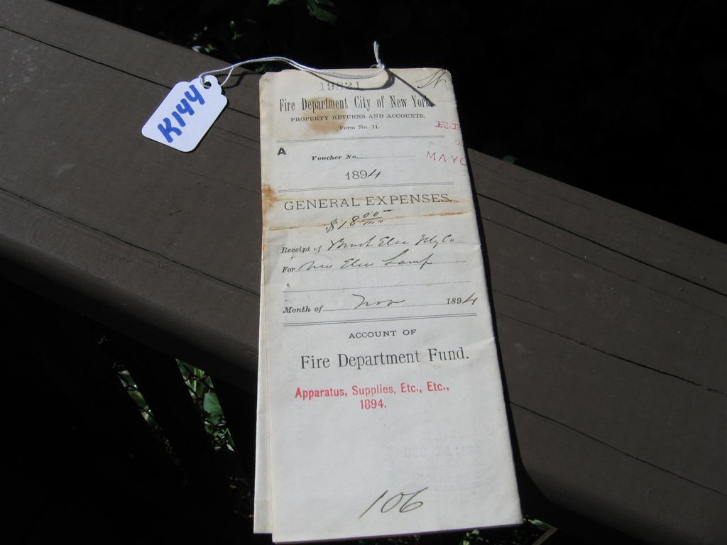 Fire Department City of New York General Expenses.