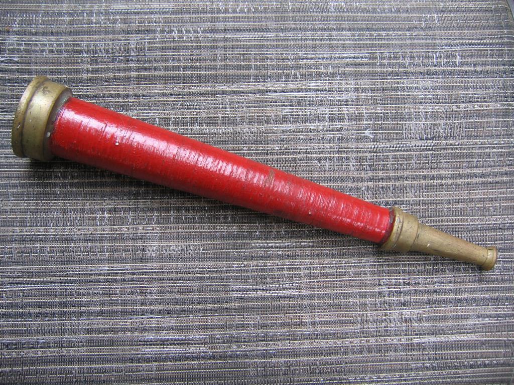 Brass Nozzle. 14 7/8 long. 2 3/8 diameter at big