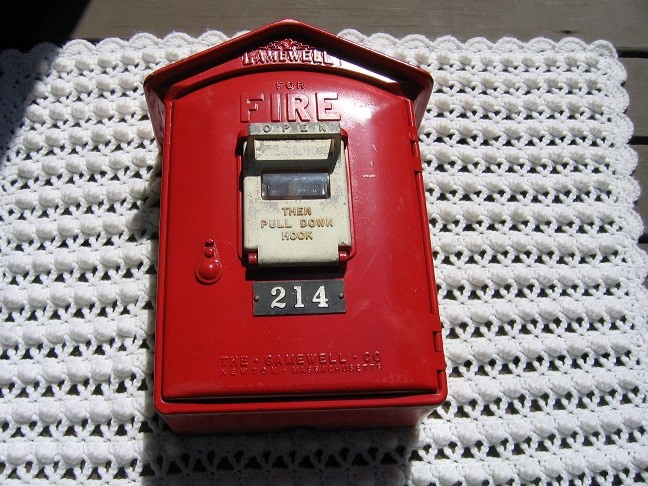 Gamewell Fire Box No. 214. Red on Front and Back.