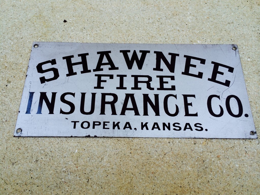 Shawnee Fire Insurance Co. Topeka, Kansas. Tin.