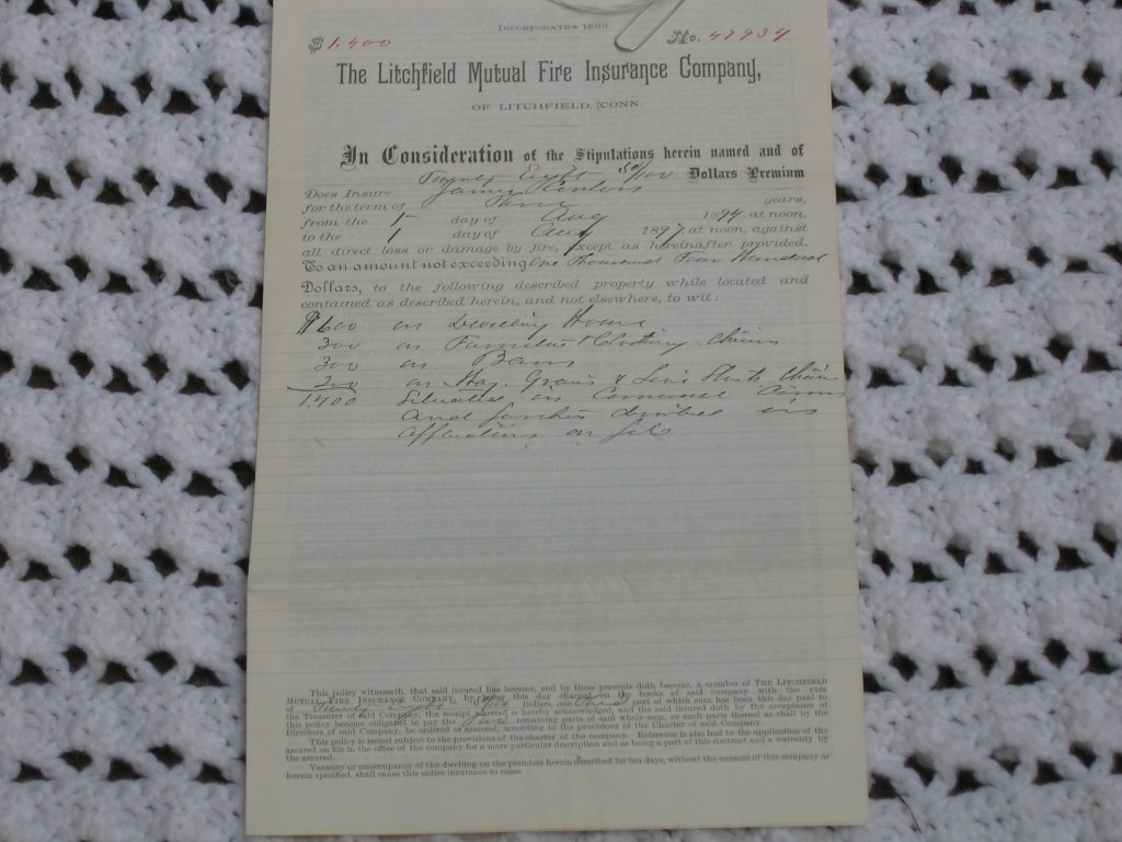 Litchfield Mutual Fire Insurance Company Policy.