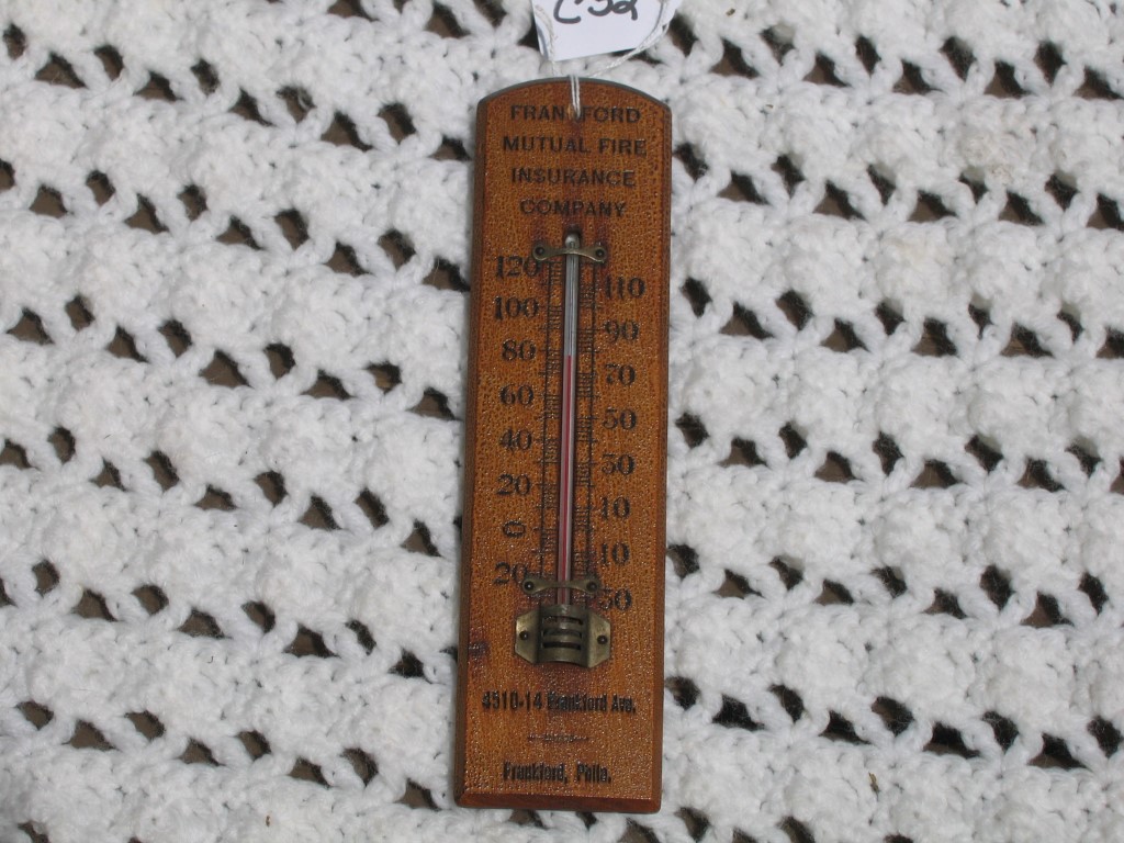 Thermometer. Advertising for Frankford Mutual Fire