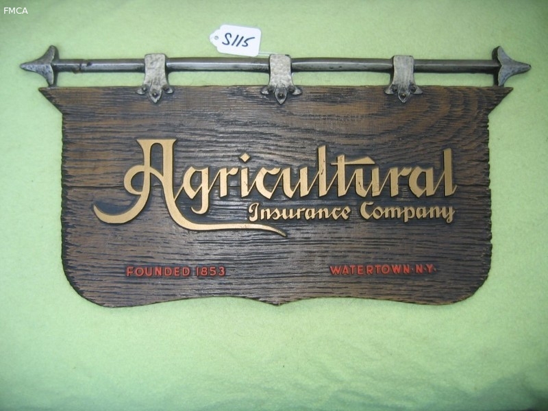 Sign. Agricultural Insurance Company. Watertown,