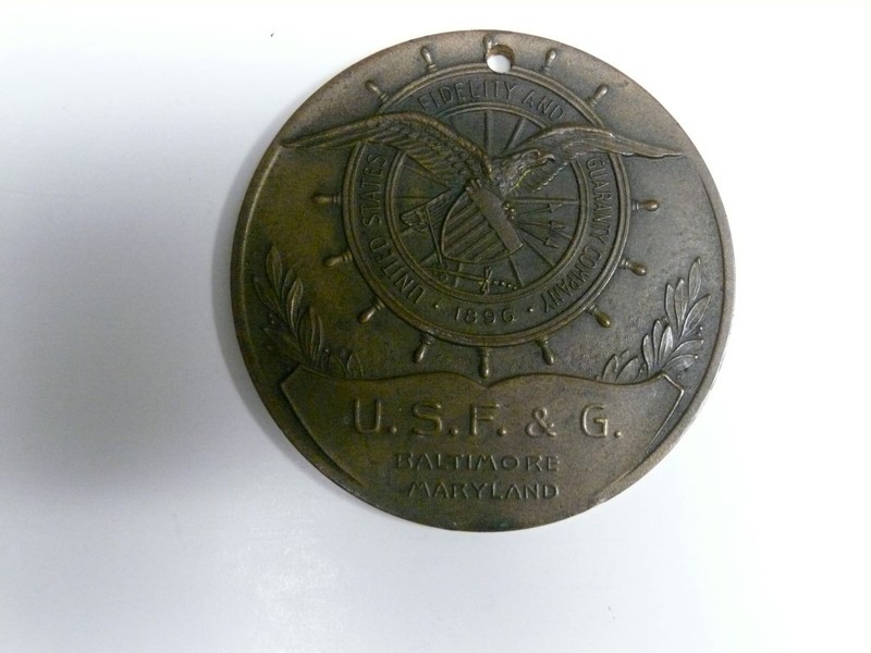 U.S.F.G. Paperweight. 3 1/2 inch diameter. Bronz