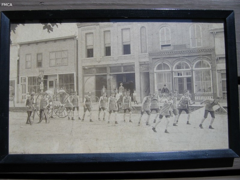 Old Framed Picture. 14 1/4x9. Picture Shows Fire