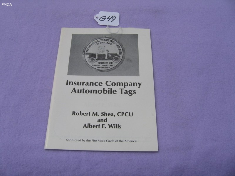 Insurance Company Automobile Tags. Pamphlet. by