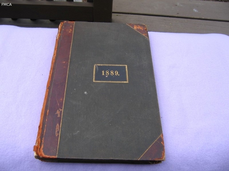 1889 Journal. Hardbound. Looks to be the Filing