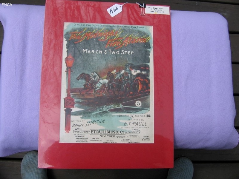 Sheet Music. Matted (not framed). The Midnight F