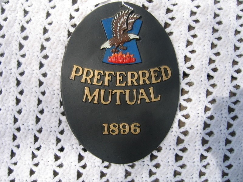 Preferred Mutual 1896. Plaque. Composite Metal.