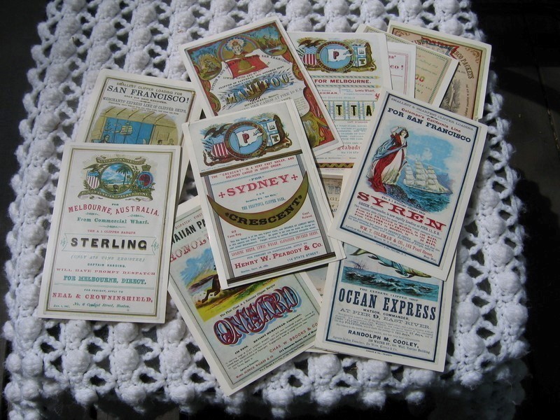 16 Old Post Cards. Yankee Clipper Sailing Cards f
