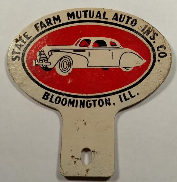 State Farm Insurance war-time tag emblem made of a