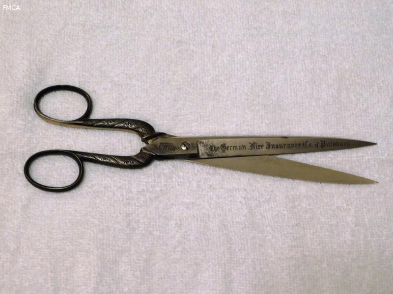 Advertising scissors, 9 inches in length. The Ger