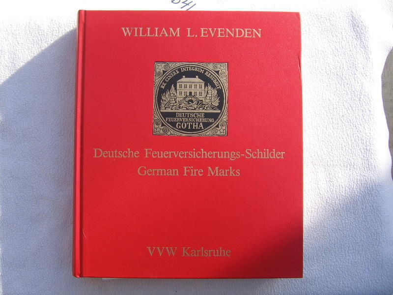 Book. German Fire Marks by William Evenden. Copy