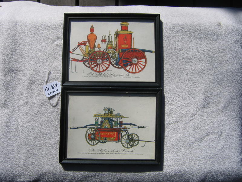 Two Small Framed Prints of Pumpers. One is Philad