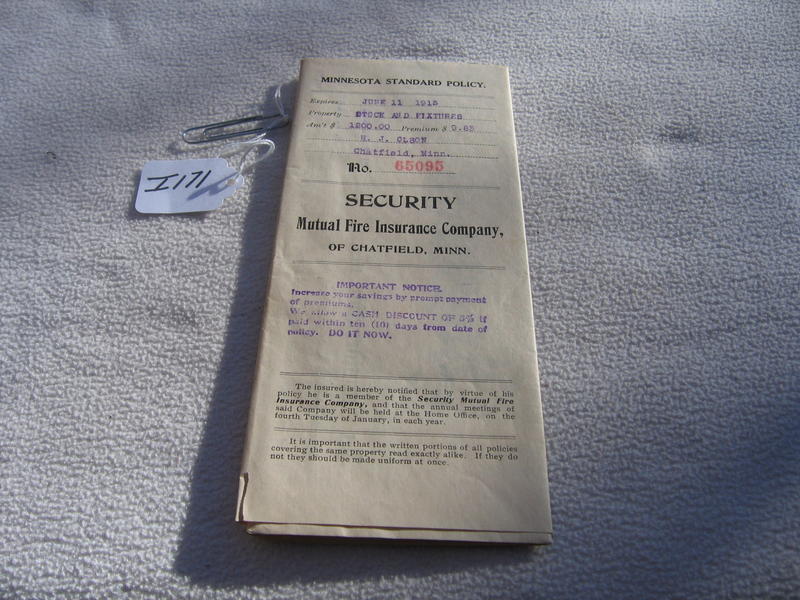 Security Mutual Fire Insurance Company Policy. Pr