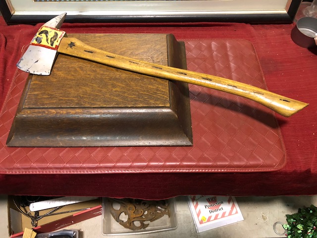 Fire Parade Axe #2. Hand Painted on Both Sides.