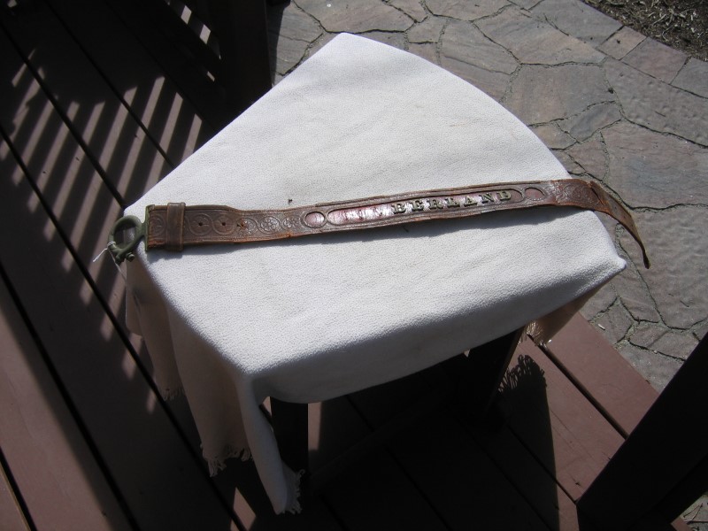 Berland Fireman's Parade Belt. Reddish Brown Leat