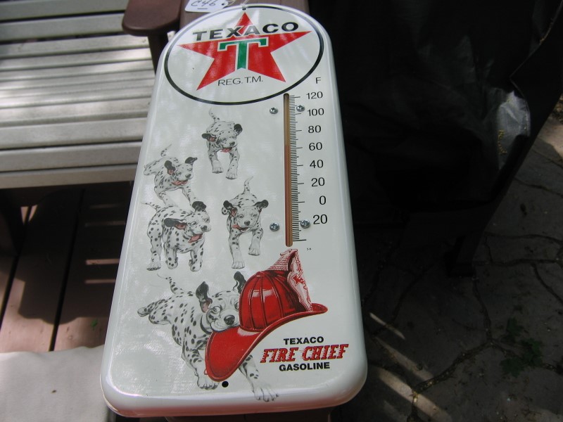 Texaco Fire Chief Gasoline Temperature Sign. Fire