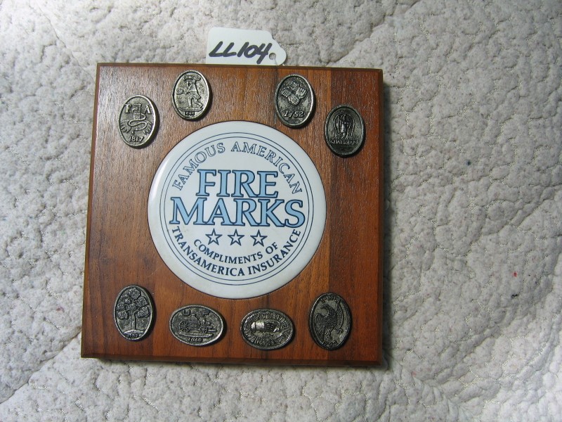 Fire Marks Plaque Advertising Piece from Transamer