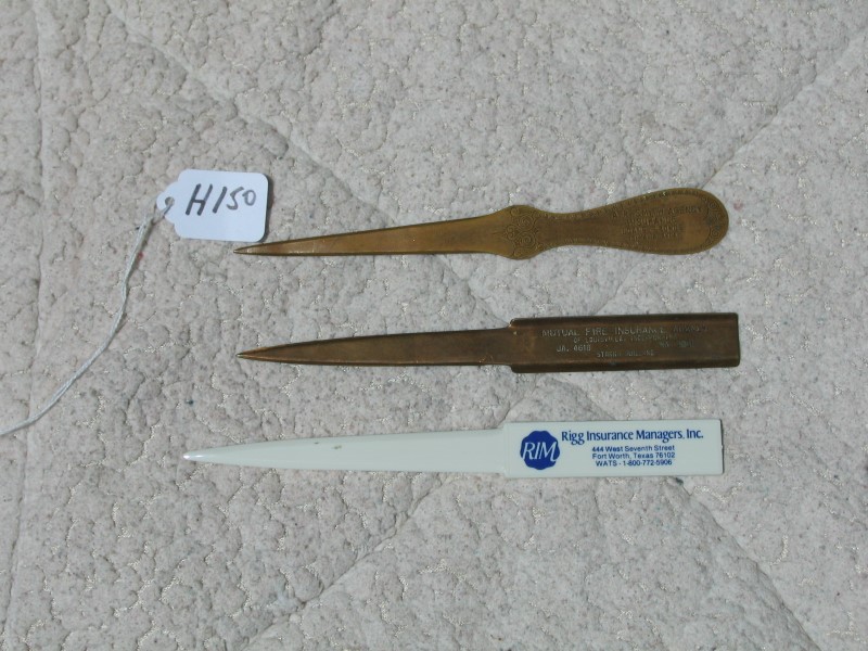 Advertising Letter Openers. Three for one price.