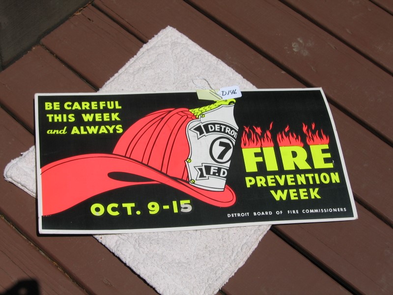 Detroit Board of Fire Commissioners Cardboard Adve