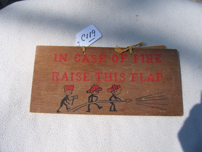 Funny Fire Item. Wood Plaque that says "In Case o