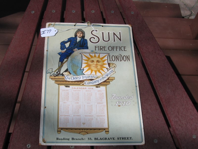 British Calendar from 1914. Sun Fire Office, Lond